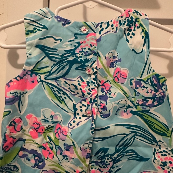 Lily Pulitzer Baby Blue Pink Printed Shift Dress Size 6-12 Months - Picture 7 of 10